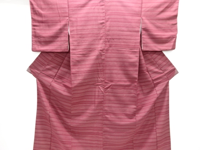 JAPANESE KIMONO / ANTIQUE OMESHI KIMONO / TAISHO ROMAN STYLE / WOVEN STRIPE